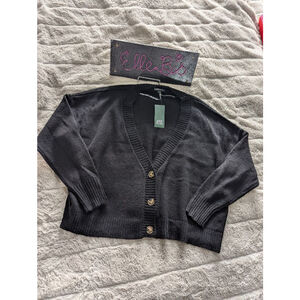 NWT Wild Fable Black Button Front Sweater XXL